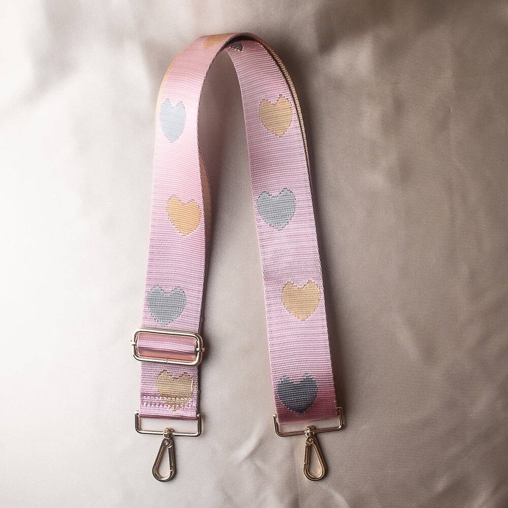 Pink Hearts Detachable Adjustable Crossbody Purse Bag Strap